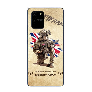 Personalized UK Veteran Custom Name & Rank Phonecase Printed AHHN241696