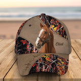 Personalized Upload Your Horse Photo Realtree Orange Background Cap 3D Printed HN241708