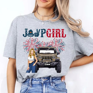 Personalized Jeep Girl Custom Name Independence Day 4th Gift T-shirt Printed HN241748