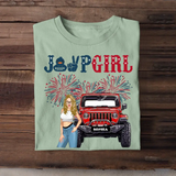 Personalized Jeep Girl Custom Name Independence Day 4th Gift T-shirt Printed HN241748