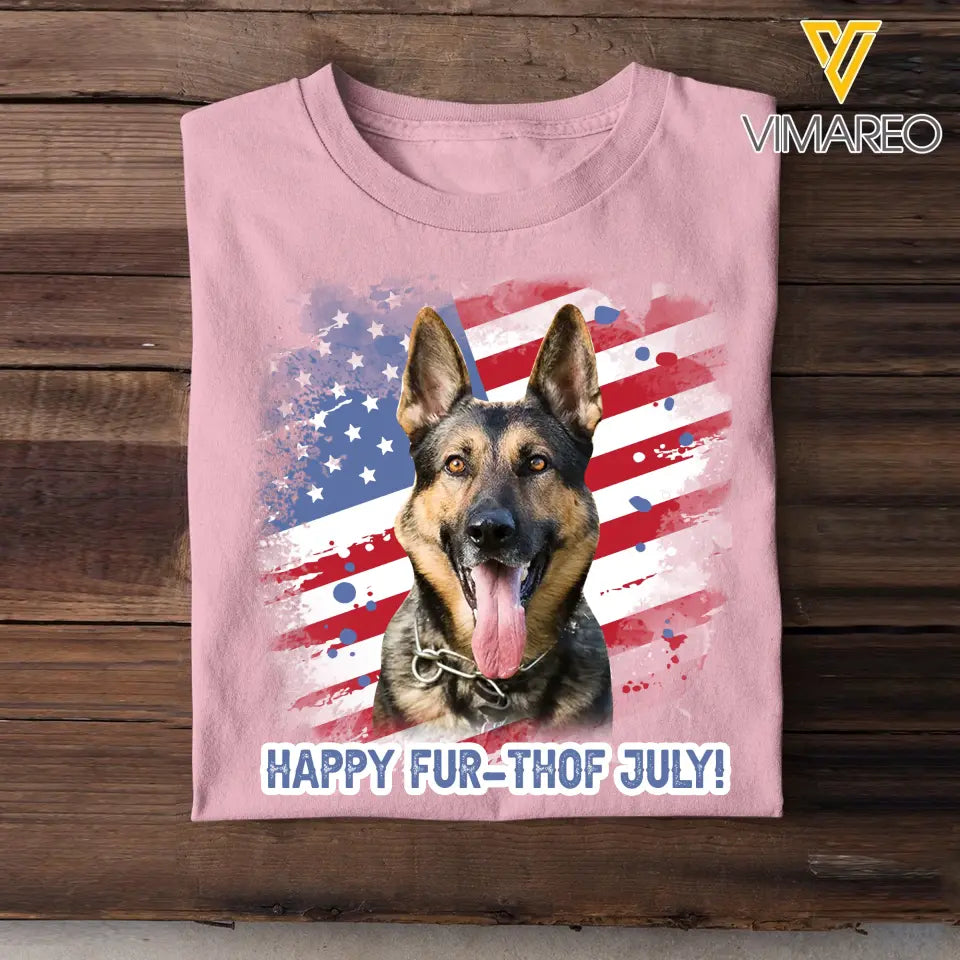 Personalized Upload Your Pet Photo Dog Lovers Cat Lovers Gift US Flag Independence Day 4th Gift T-shirt Printed QTHN241750