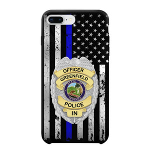 Personalized US Police Badge Police Officer US Flag Blue Line  Phonecase Printed LVA241798