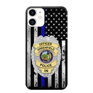 Personalized US Police Badge Police Officer US Flag Blue Line  Phonecase Printed LVA241798