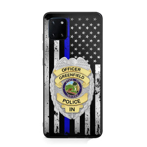 Personalized US Police Badge Police Officer US Flag Blue Line  Phonecase Printed LVA241798