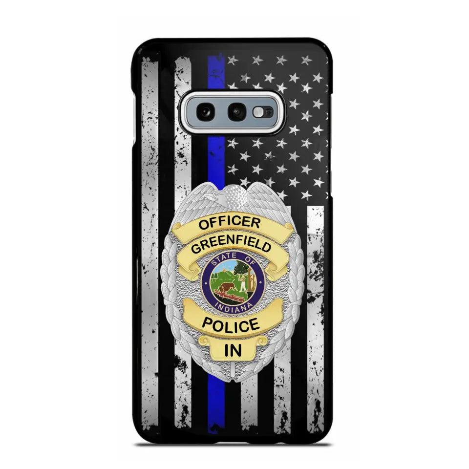 Personalized US Police Badge Police Officer US Flag Blue Line  Phonecase Printed LVA241798