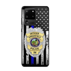 Personalized US Police Badge Police Officer US Flag Blue Line  Phonecase Printed LVA241798