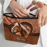 Personalized Upload Your Horse Photo Horse Lovers Gift Make Up Cosmetic Bag Printed HN241801