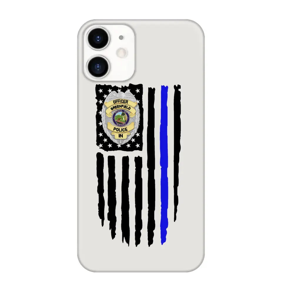 Personalized US Police Badge Police Officer US Flag Blue Line Phonecase Printed QTVQ241908