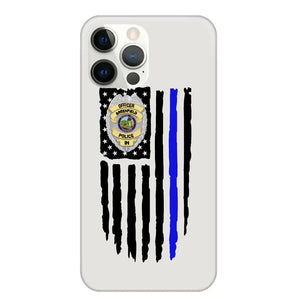 Personalized US Police Badge Police Officer US Flag Blue Line Phonecase Printed QTVQ241908