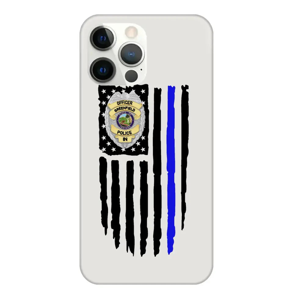 Personalized US Police Badge Police Officer US Flag Blue Line Phonecase Printed QTVQ241908