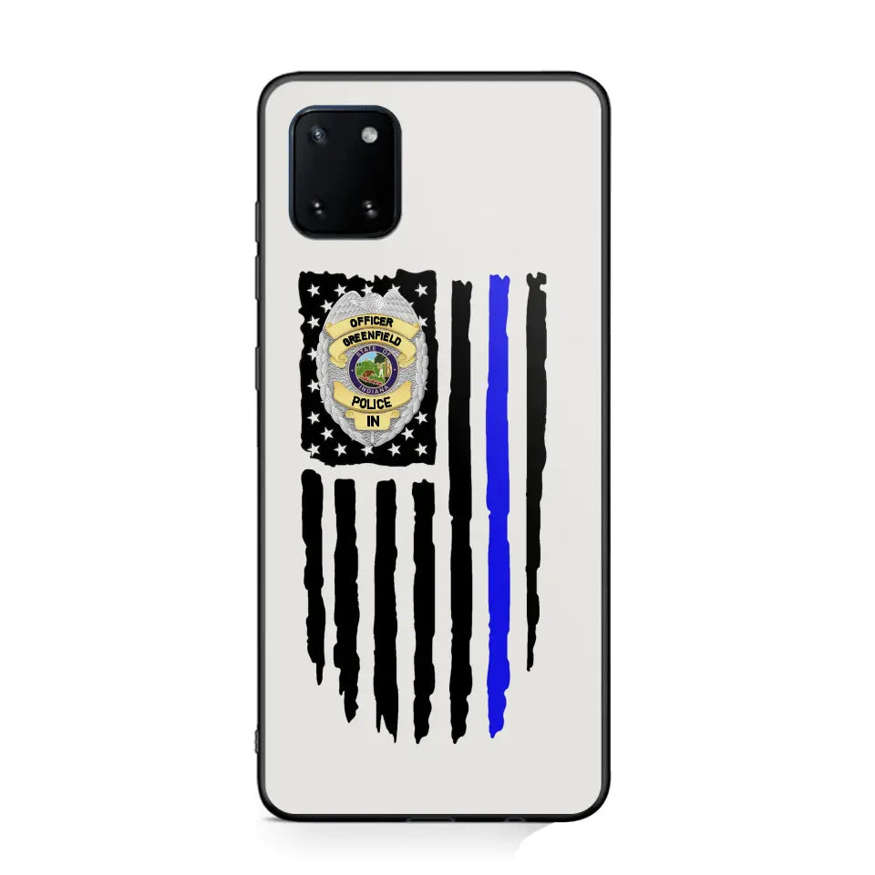 Personalized US Police Badge Police Officer US Flag Blue Line Phonecase Printed QTVQ241908