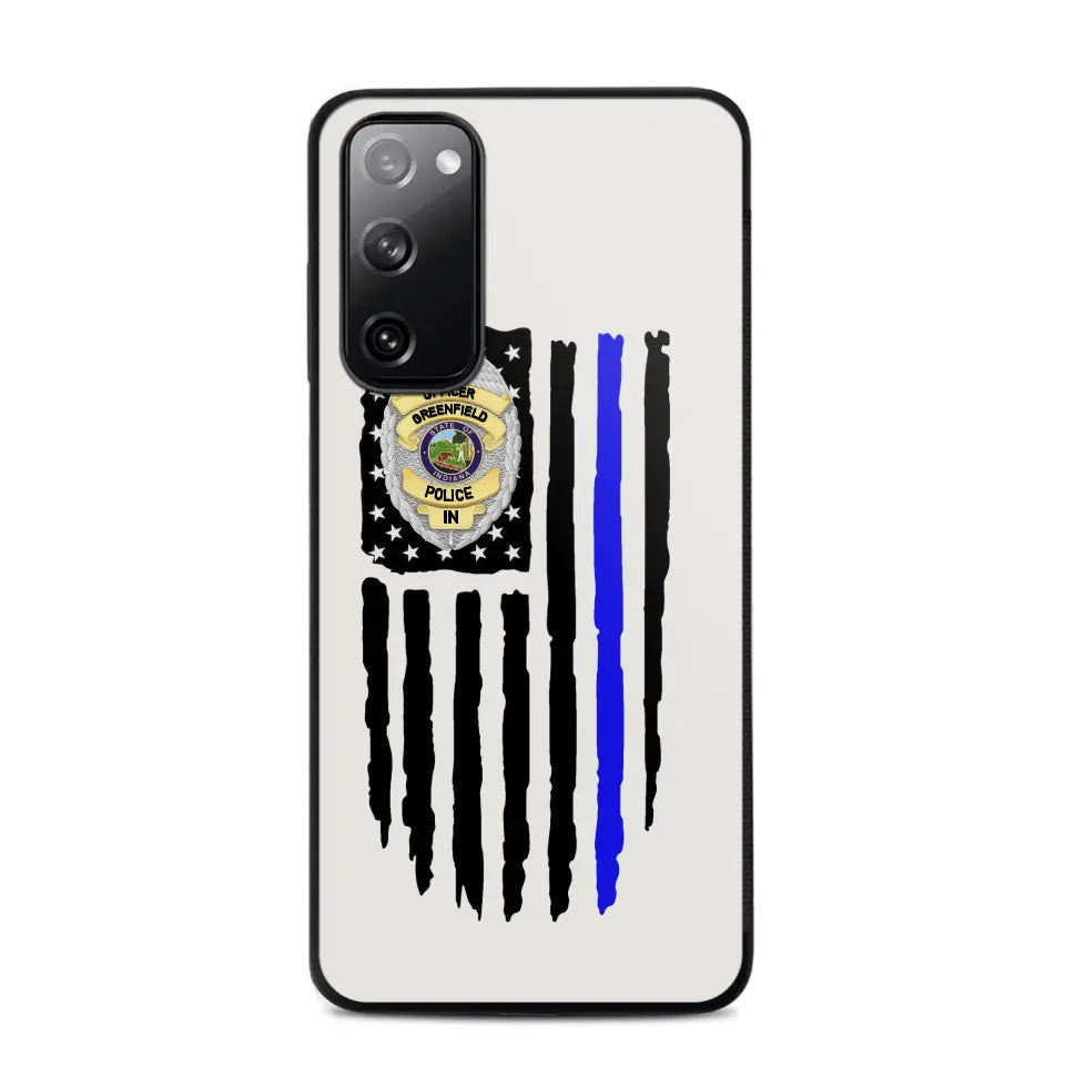 Personalized US Police Badge Police Officer US Flag Blue Line Phonecase Printed QTVQ241908