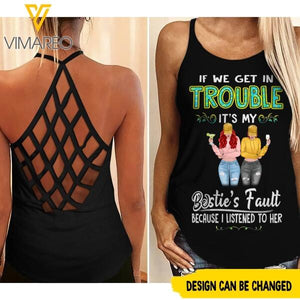 Bestie personalized Tshirt/CRISS-CROSS OPEN BACK CAMISOLE TANK TOP