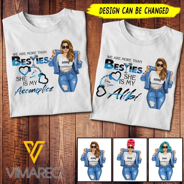 Personalized We Are More Than Bestie Tshirt Printed NEY1808T