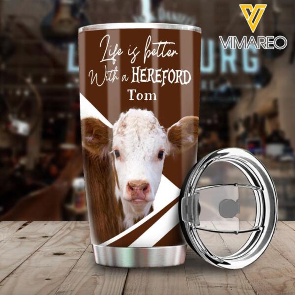 Personalized Hereford Cattle Tumbler OCT-HQ14