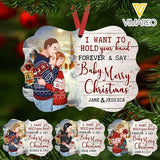 PERSONALIZED I WANT TO HOLD YOUR HAND FOREVER AND SAY MERRY CHRISTMAS ALUMKEYCHAIN TNMA1111