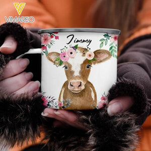 PERSONALIZED Hereford Cattle STEEL MUG 12OZ 3D PRINTED NOV-HQ19