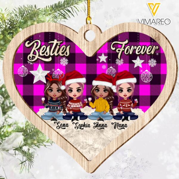 PERSONALIZED BESTIES FOREVER HANGING ORNAMENT CHRISTMAS NOV-DT22