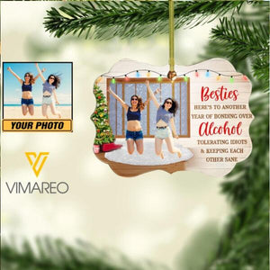 PERSONALIZED PHOTO BESTIES ALCOHOL HANGING ORNAMENT CHRISTMAS QTHC0612