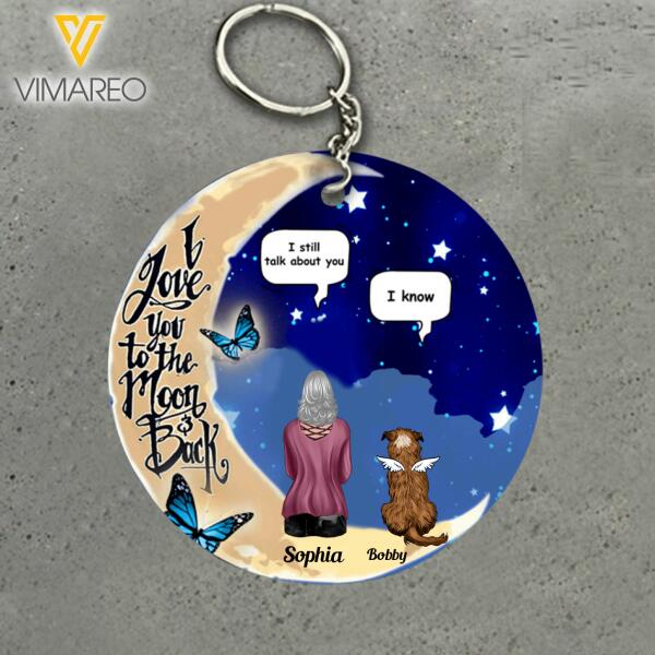 PERSONALIZED GIRL LOVE DOG KEYCHAIN DEC-QH17