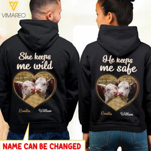 PERSONALIZED COW COUPLE HOODIE DEC-HQ27