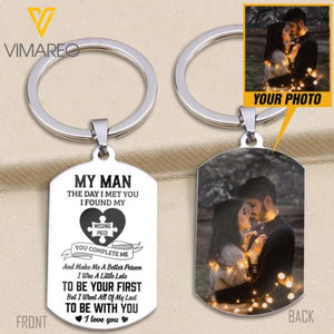 PERSONALIZED MY MAN THE DAY I MET YOU 2 SIDE KEYCHAIN TNDT2812