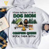 Personalized Tough Enough To Be A Dog Mom Camping Queen Rock Them Both Hoodie Printed 22JAN-LN12