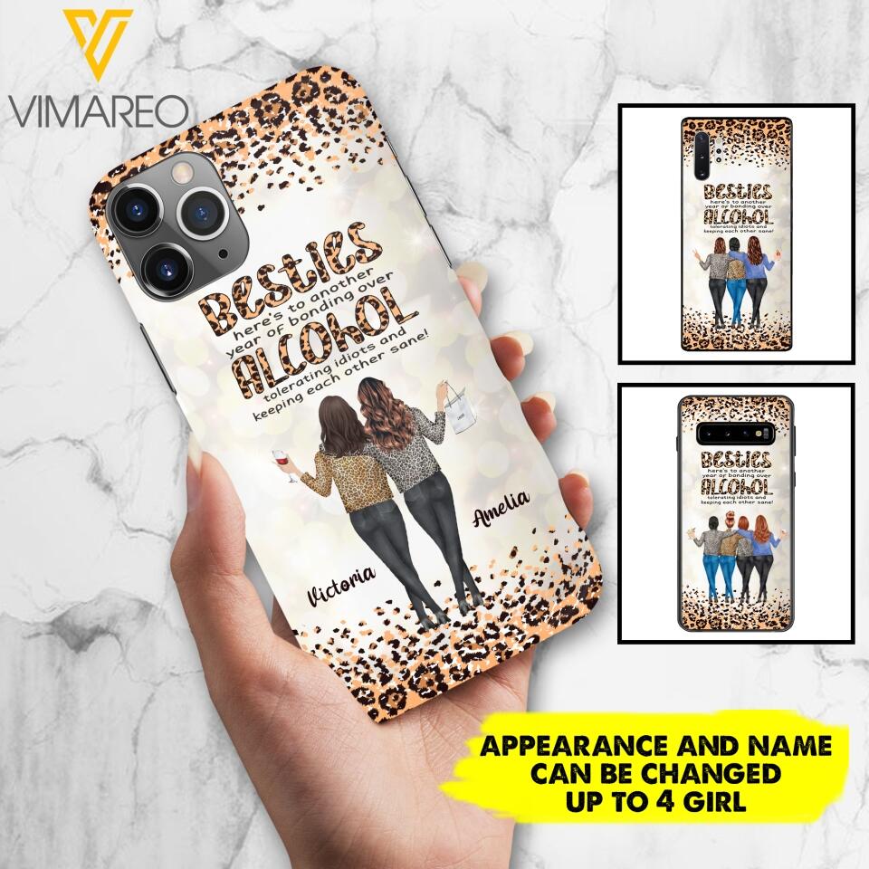 Personalized Besties Alcohol Phone Case Printed 22MAR-HC10