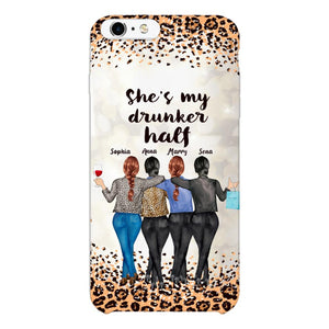 Personalized Besties Drunk Half Phone Case Printed 22MAR-HC10