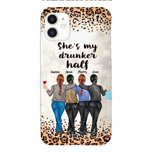 Personalized Besties Drunk Half Phone Case Printed 22MAR-HC10