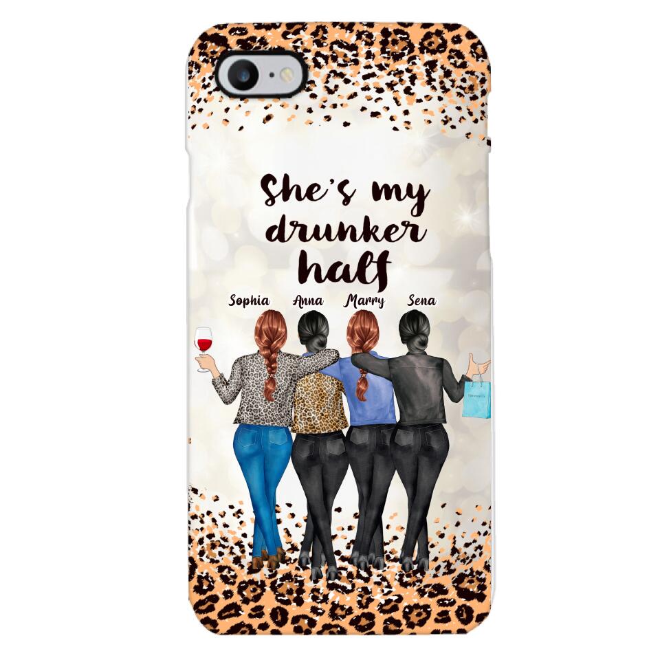 Personalized Besties Drunk Half Phone Case Printed 22MAR-HC10