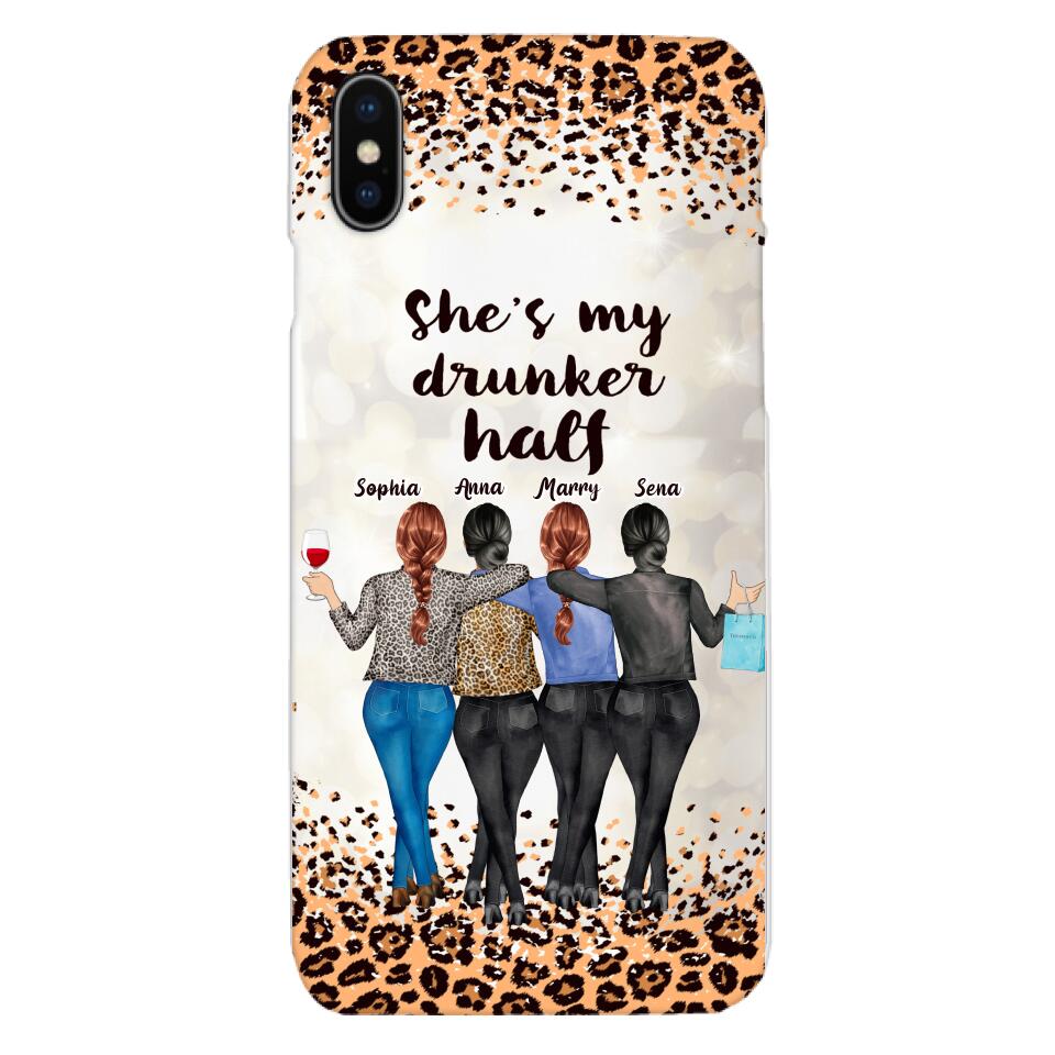 Personalized Besties Drunk Half Phone Case Printed 22MAR-HC10