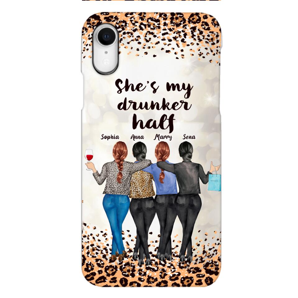 Personalized Besties Drunk Half Phone Case Printed 22MAR-HC10