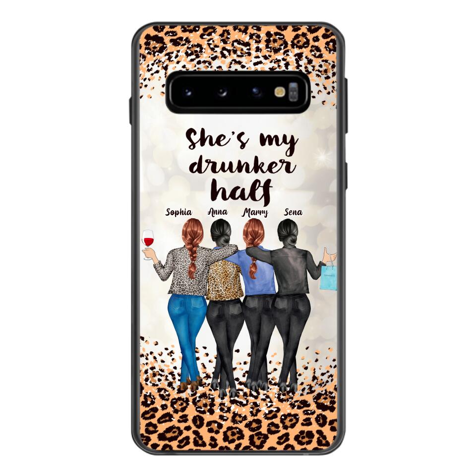 Personalized Besties Drunk Half Phone Case Printed 22MAR-HC10