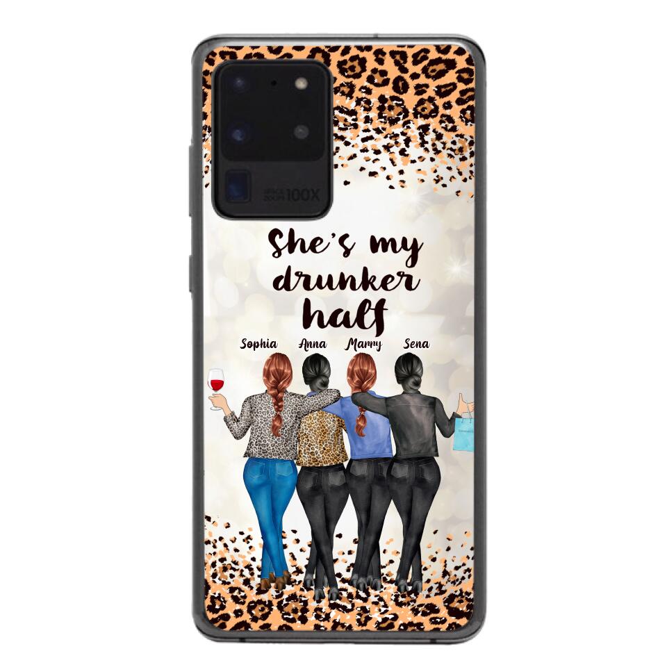 Personalized Besties Drunk Half Phone Case Printed 22MAR-HC10