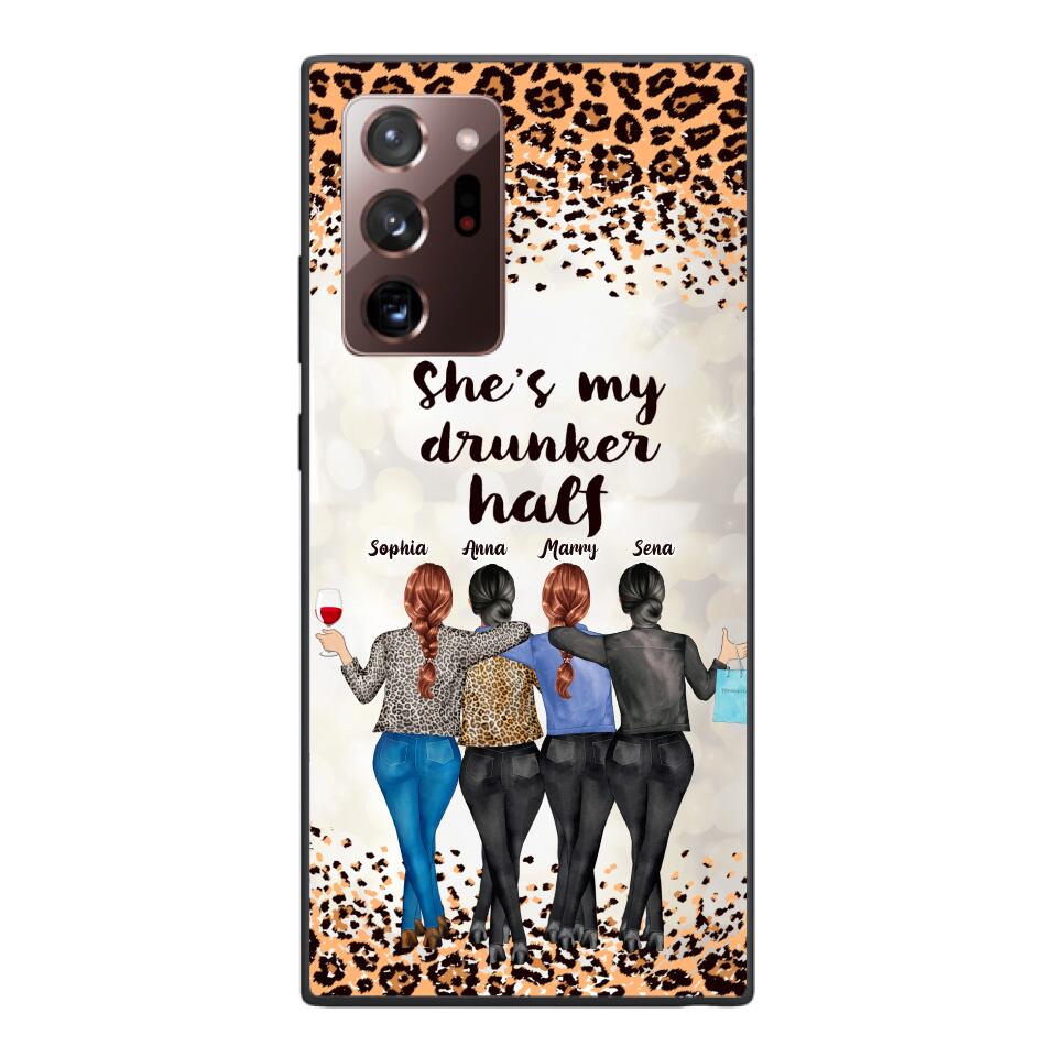 Personalized Besties Drunk Half Phone Case Printed 22MAR-HC10