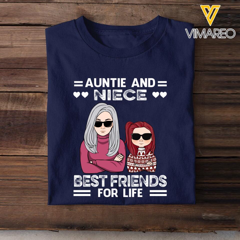 PERSONALIZED AUNTIE AND NIECE OR NEWPHEW BEST FRIENDS FOR LIFE TSHIRT QTDT1103