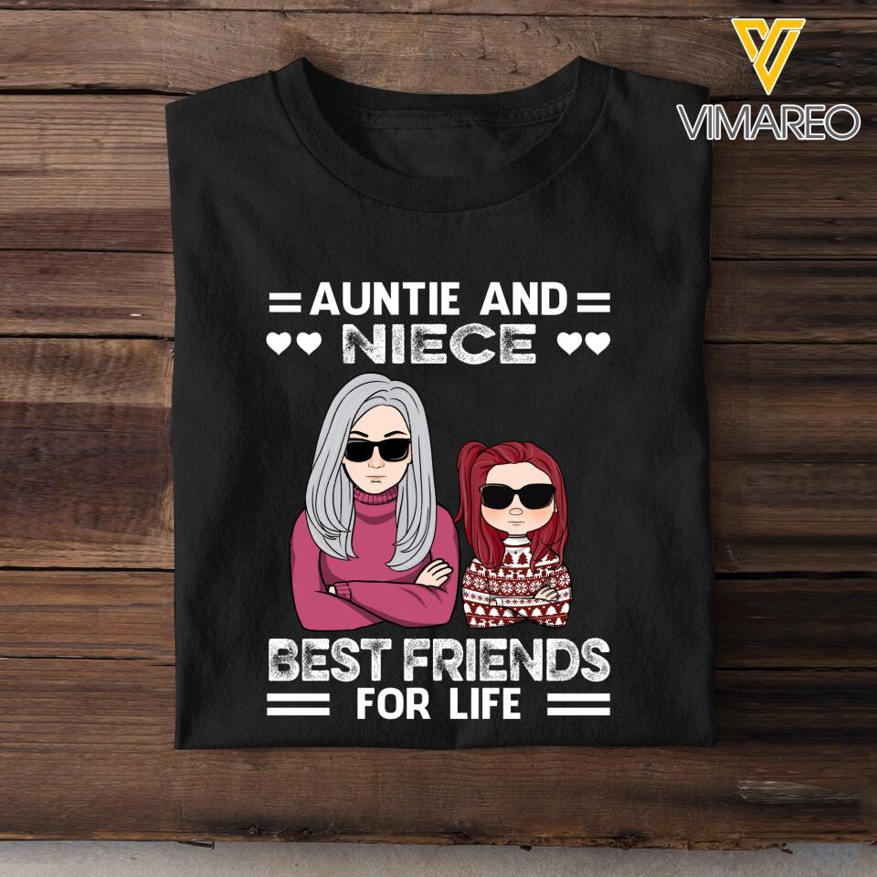 PERSONALIZED AUNTIE AND NIECE OR NEWPHEW BEST FRIENDS FOR LIFE TSHIRT QTDT1103