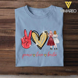 PERSONALIZED Peace Love Bestie TSHIRT QTDT1603