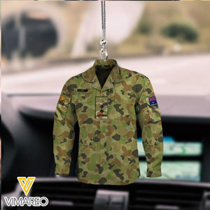 PERSONALIZED AUSTRALIAN VETERAN CAMO CAR HANGING ORNAMENT MTMQ2203