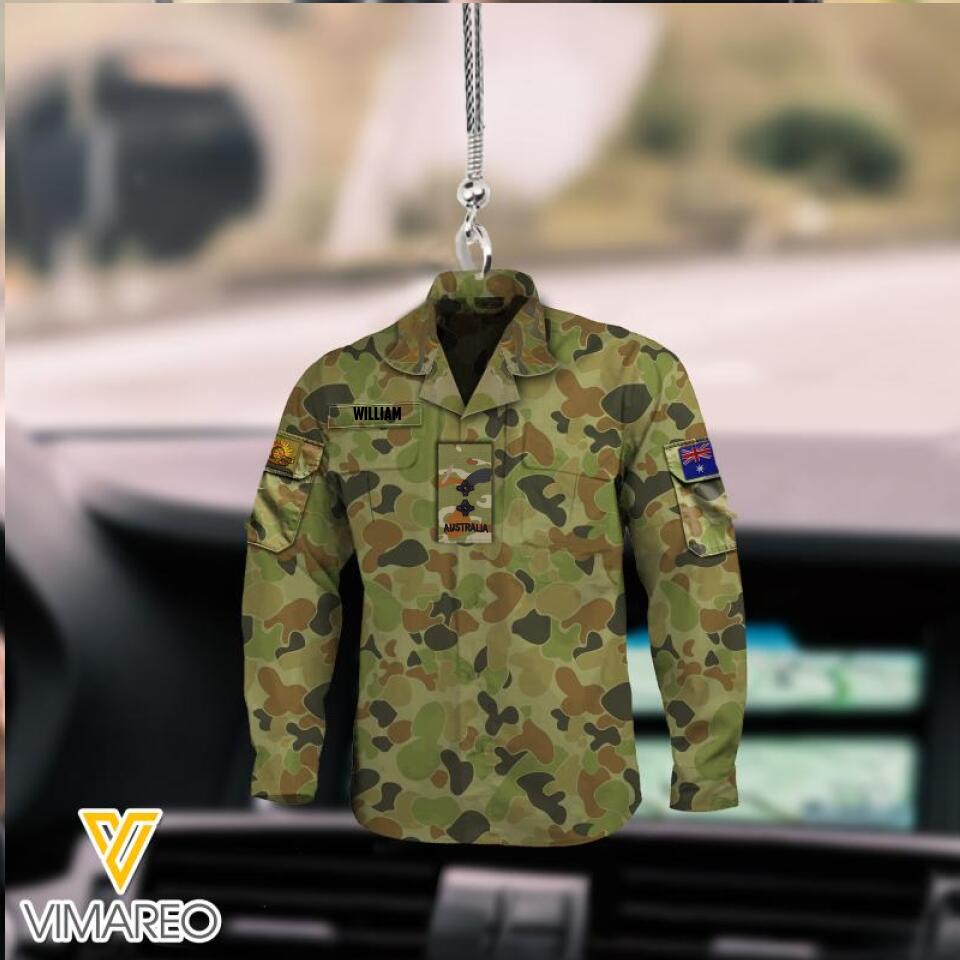 PERSONALIZED AUSTRALIAN VETERAN CAMO CAR HANGING ORNAMENT MTMQ2203