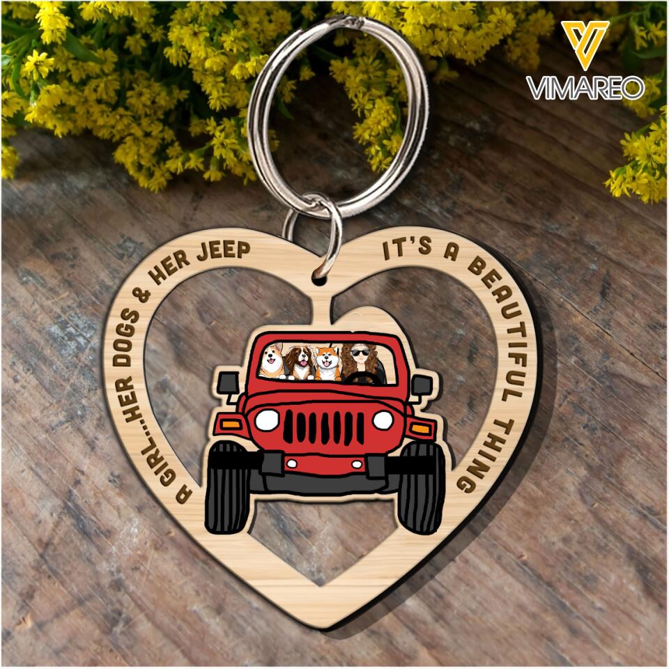 Personalized Dog Lover Wood Keychain Printed 22APR-HQ13