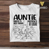 Personalized Auntie Niece's Best Friends Nephew's Best Partner In Crime Tshirt QTDT1504