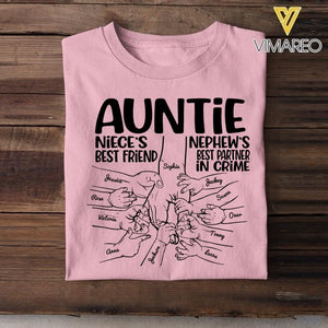 Personalized Auntie Niece's Best Friends Nephew's Best Partner In Crime Tshirt QTDT1504