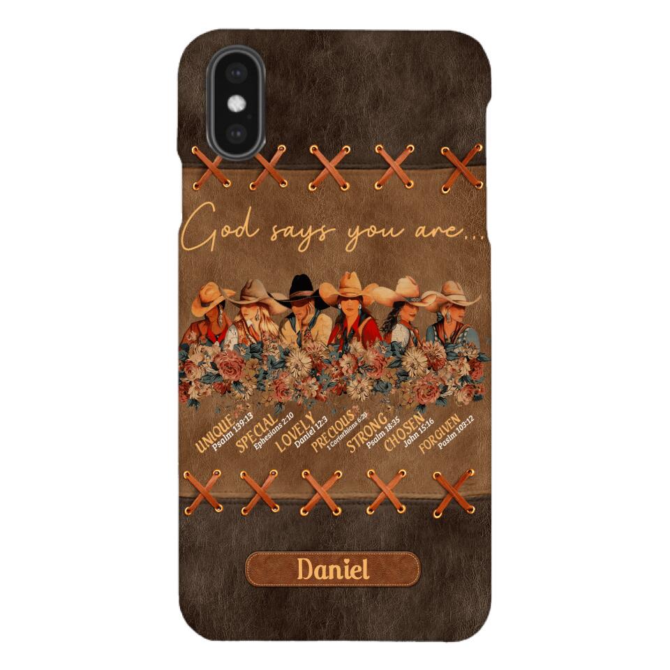 Personalized Cowgirl God Says You Are Phone Case Printed 22APR-DT27