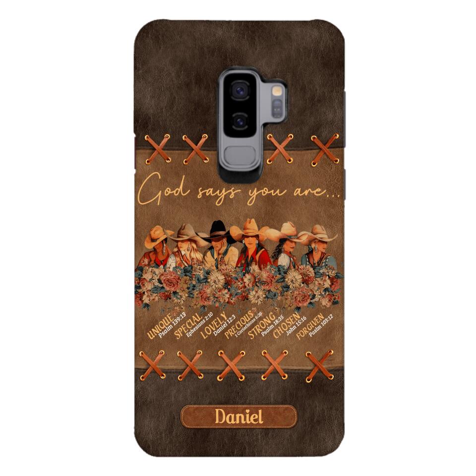 Personalized Cowgirl God Says You Are Phone Case Printed 22APR-DT27