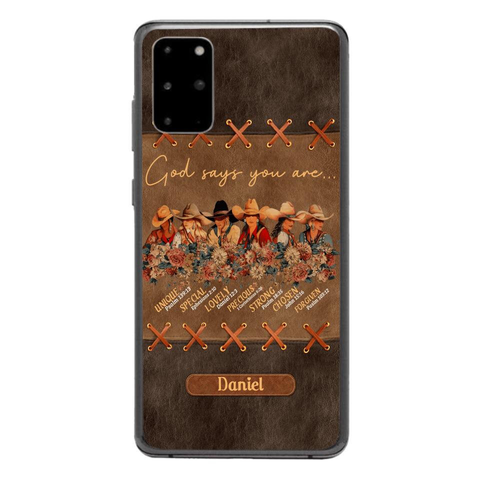 Personalized Cowgirl God Says You Are Phone Case Printed 22APR-DT27