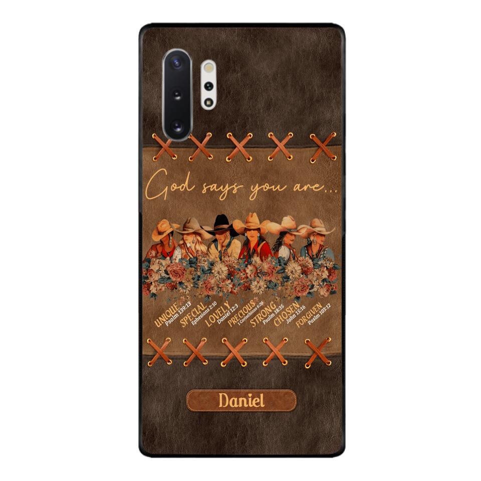 Personalized Cowgirl God Says You Are Phone Case Printed 22APR-DT27