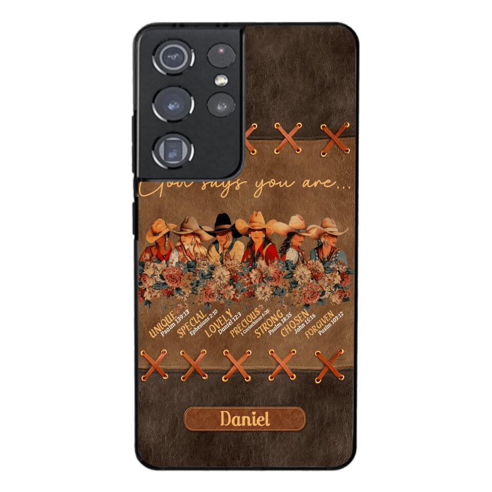 Personalized Cowgirl God Says You Are Phone Case Printed 22APR-DT27