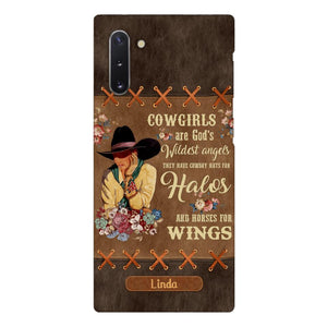 PERSONALIZED COWGIRL ARE GOD'S WILDEST ANGELS HATS FOR HALOS HORSES FOR WINGS PHONECASE QTHC0905